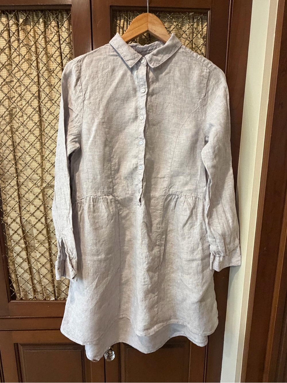 H by Halston Light Gray Linen Mini Dress